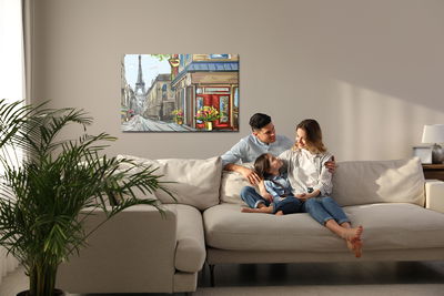 Ljuddämpande tavla - Paris streets like a comic