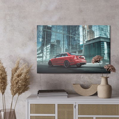 Ljuddämpande tavla - Red car in the city