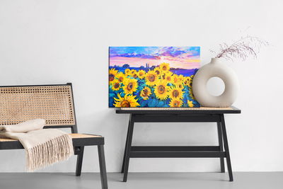 Ljuddämpande tavla - Sunflower field as painted