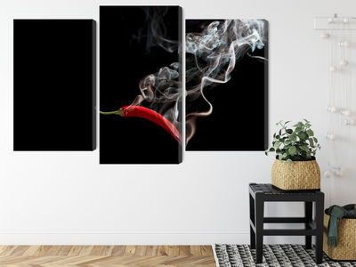 Ljuddämpande tavla - Red chili with smoke