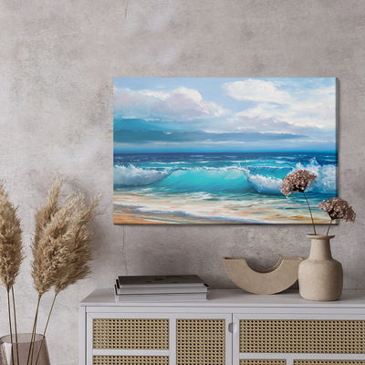 Ljuddämpande tavla - Painted sea waves