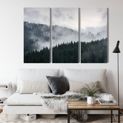 Ljuddämpande tavla - Misty 3d forest landscape