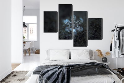 Ljuddämpande tavla - Snow flake in 3d macro scale