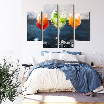 Ljuddämpande tavla - Glasses with summer cocktails
