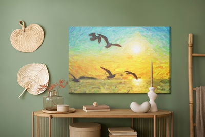 Ljuddämpande tavla - Birds on the sea