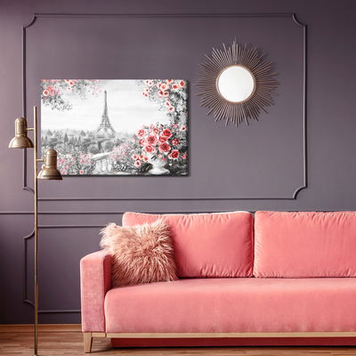 Ljuddämpande tavla - Flower balcony with view