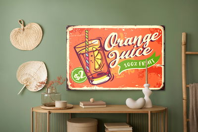 Ljuddämpande tavla - Orange juice and retro