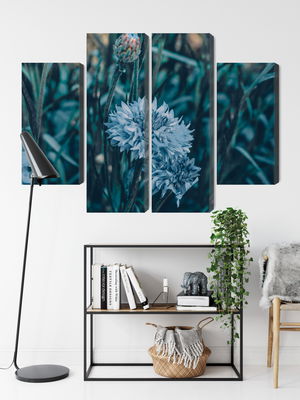 Ljuddämpande tavla - Cornflowers in the meadow 3d