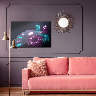 Ljuddämpande tavla - Neon poker set