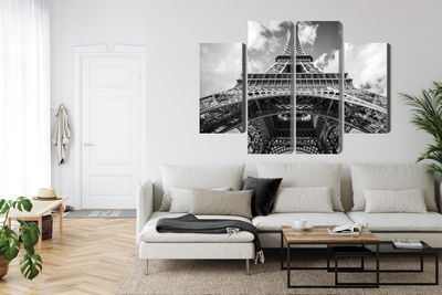 Ljuddämpande tavla - Paris eiffel tower black