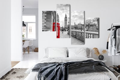 Ljuddämpande tavla - Red London telephone booth 3d