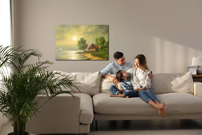 Ljuddämpande tavla - Old house by the water