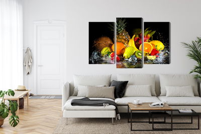 Ljuddämpande tavla - Fruit with a splash of water