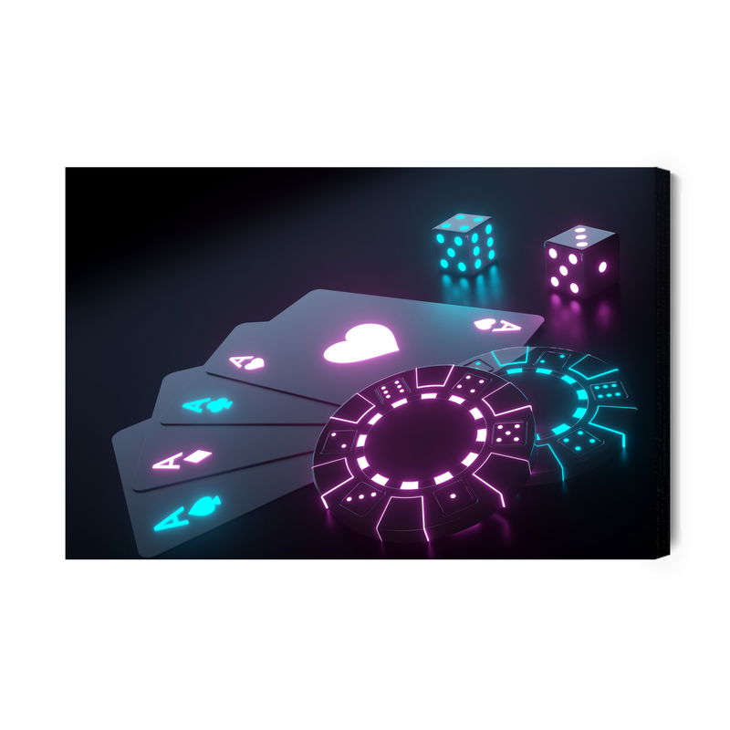 Ljuddämpande tavla - Neon poker set