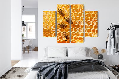 Ljuddämpande tavla - Bees on the honeycomb