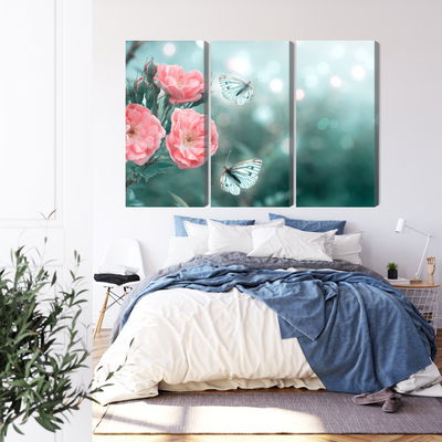 Ljuddämpande tavla - Delicate flowers and 3d