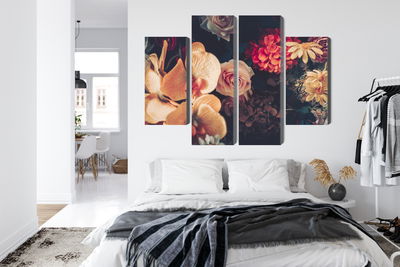 Ljuddämpande tavla - Multi-colored flowers