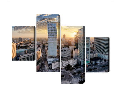 Ljuddämpande tavla - Warsaw skyscrapers at sunset