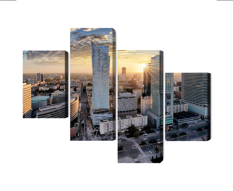 Ljuddämpande tavla - Warsaw skyscrapers at sunset