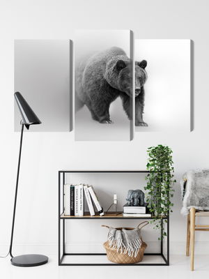 Ljuddämpande tavla - Bear in the fog 3d