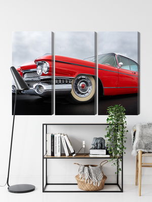 Ljuddämpande tavla - A red car from the 1950s