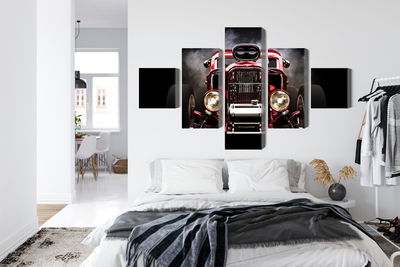 Ljuddämpande tavla - Hot rod car on a smoke