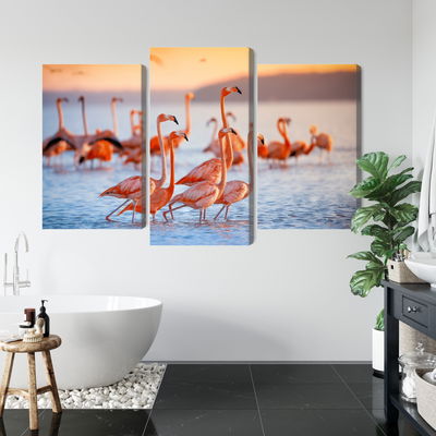 Ljuddämpande tavla - A flock of flamingos