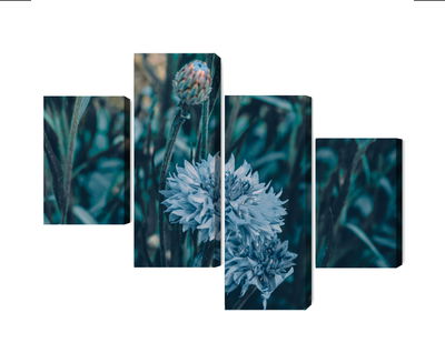 Ljuddämpande tavla - Cornflowers in the meadow 3d