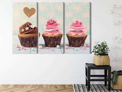 Ljuddämpande tavla - Cupcakes with cream