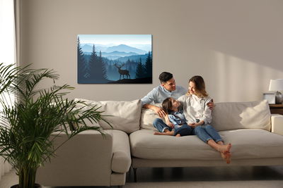 Ljuddämpande tavla - Silhouette of a deer against