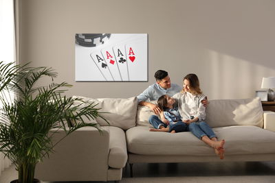 Ljuddämpande tavla - Four aces to play poker