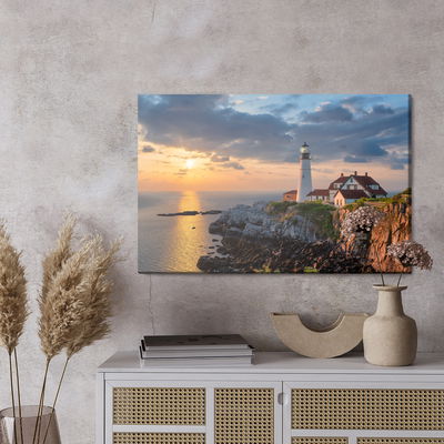 Ljuddämpande tavla - Sunrise and the lighthouse