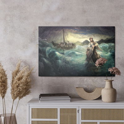 Ljuddämpande tavla - Jesus walking on water
