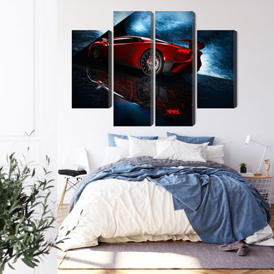 Ljuddämpande tavla - Sports car on an abstract
