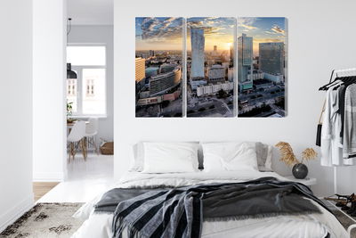 Ljuddämpande tavla - Warsaw skyscrapers at sunset