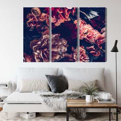 Ljuddämpande tavla - Colorful flowers in a retro