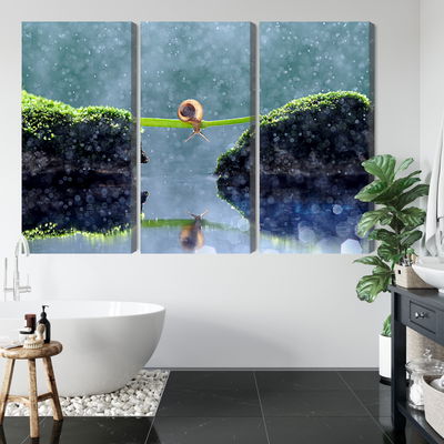 Ljuddämpande tavla - Snail in the rain