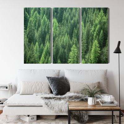 Ljuddämpande tavla - Green forest view 3d