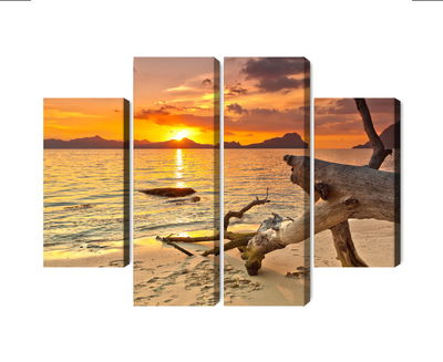 Ljuddämpande tavla - Sea landscape at sunset