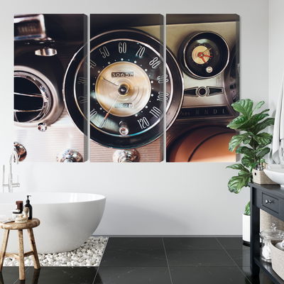 Ljuddämpande tavla - The dashboard in an old car