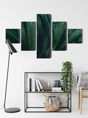 Ljuddämpande tavla - Dark green leaves on a macro