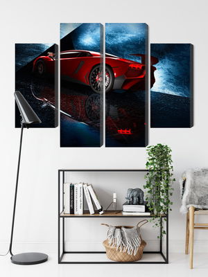 Ljuddämpande tavla - Sports car on an abstract