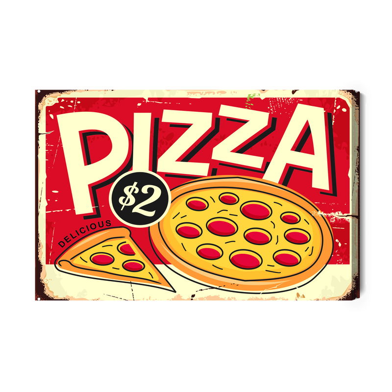 Ljuddämpande tavla - Pizza and retro lettering