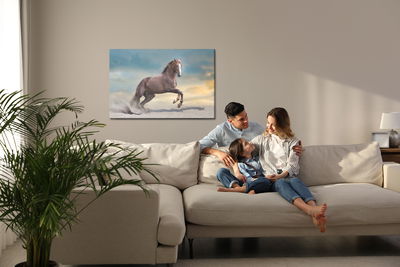 Ljuddämpande tavla - Majestic horse in the desert