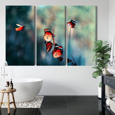 Ljuddämpande tavla - Colorful butterflies