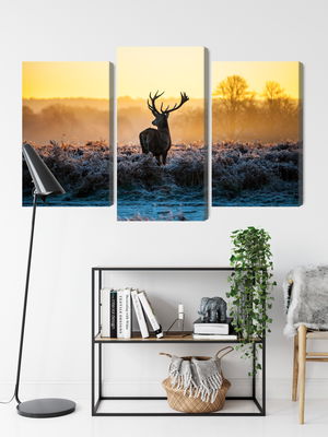 Ljuddämpande tavla - Deer in the rut in 3d