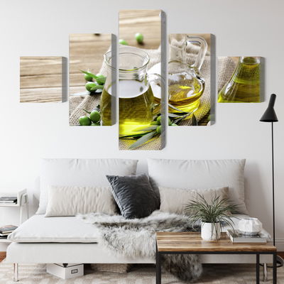 Ljuddämpande tavla - Olive oil with green olives
