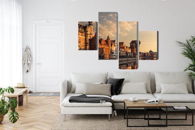 Ljuddämpande tavla - The port of gdansk at sunset