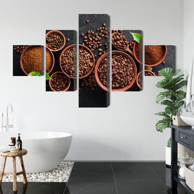 Ljuddämpande tavla - Ground coffee and beans