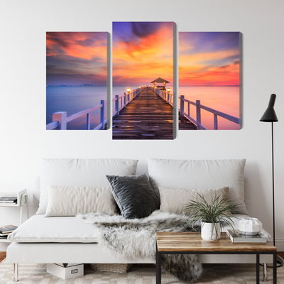 Ljuddämpande tavla - Sunset over the pier